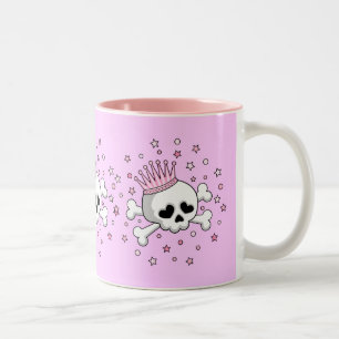 Cute Princess Skull Tweekleurige Koffiemok