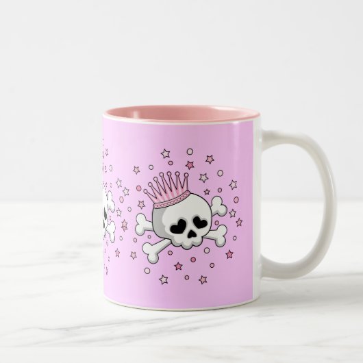 Cute Princess Skull Tweekleurige Koffiemok (Rechts)