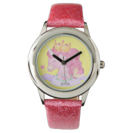 👑 Cute Princess Unicorn Custom Name Horloge