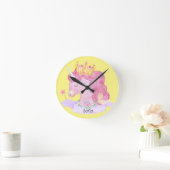 👑 Cute Princess Unicorn Custom Name Ronde Klok (Huis)