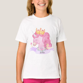 👑 Cute Princess Unicorn Custom Name T-shirt