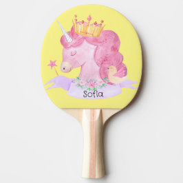 👑 Cute Princess Unicorn Custom Name Tafeltennisbatje