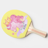 👑 Cute Princess Unicorn Custom Name Tafeltennisbatje (Zijkant)