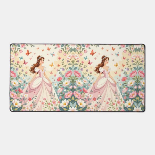 Cute princess with butterflies bureaumat (Voorkant)