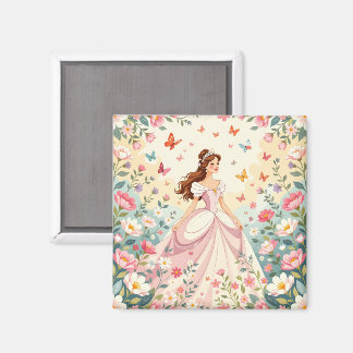 Cute princess with butterflies magneet