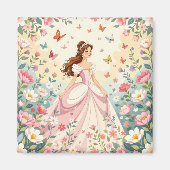Cute princess with butterflies magneet (Voorkant)