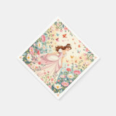 Cute princess with butterflies servet (Hoek)
