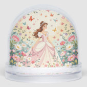 Cute princess with butterflies sneeuwbol (Voorkant)