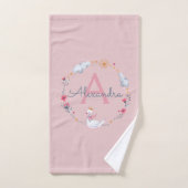 Cute princess zwaan roze kinderen bad handdoek (Handdoek)