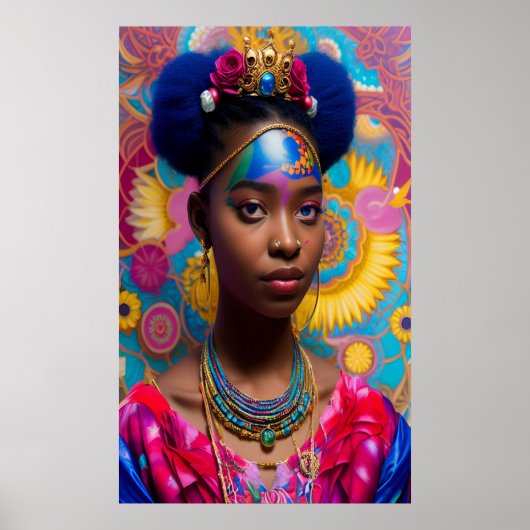 Cute prinses met tiara poster (Voorkant)