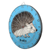 Cute procementegel cartoon illustratie dartbord (Voorkant Rechts)