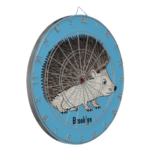 Cute procementegel cartoon illustratie dartbord (Voorkant Links)