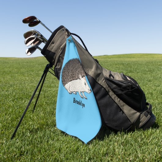 Cute procementegel cartoon illustratie golfhanddoek (Groen)