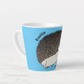 Cute procementegel cartoon illustratie latte mok (Linkerhoek)