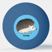 Cute procementegel cartoon illustratie pingpongbal (Achterkant)