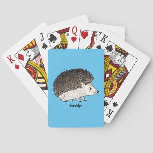 Cute procementegel cartoon illustratie pokerkaarten