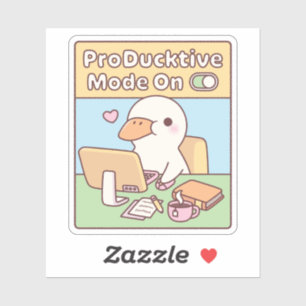 Cute Productieve Eend Producktieve Modus Aan Funny Sticker
