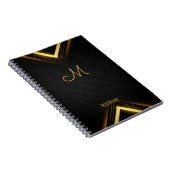 Cute Professional Monogram zwart/Gold Notitieboek (Rechterzijde)
