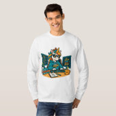 Cute Programmeur Eenhoorn Codeer Laptop Sticker T-shirt (Voorkant volledig)
