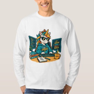 Cute Programmeur Eenhoorn Codeer Laptop Sticker T-shirt