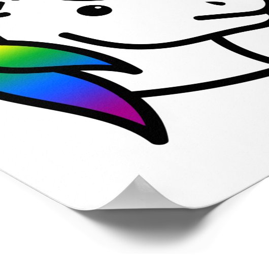 Cute Progress Pride Unicorn Poster (Hoek)
