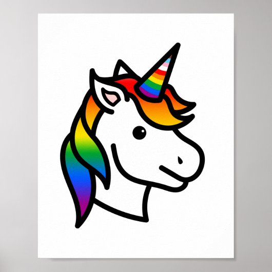 Cute Progress Pride Unicorn Poster (Voorkant)