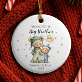 Cute promoted to big brother teddy bears christmas keramisch ornament