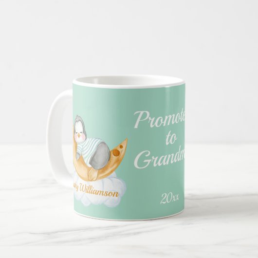 Cute Promoted to Grandma Baby Penguin Coffee Mok (Voorkant links)