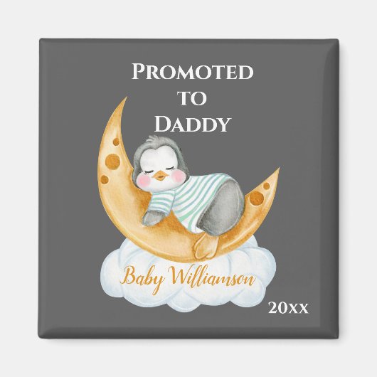 Cute Promoted to papa Baby Penguin Magneet (Voorkant)