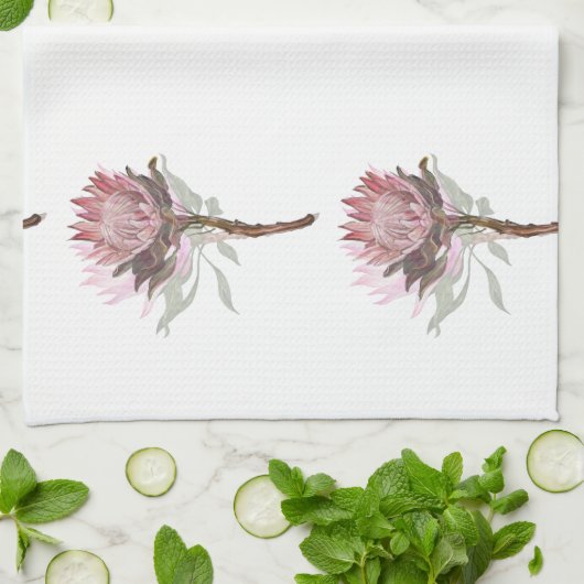 Cute protea flower theedoek (Gevouwen)