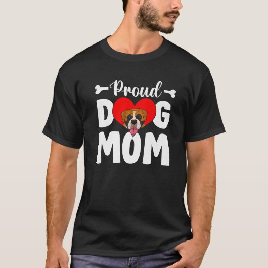 Cute Proud Boxer Dog mama Funny Moederdag T-shirt (Voorkant)