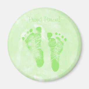 Cute Proud Parent Baby Voetprint Annoucement Magneet