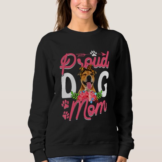 Cute Proud Pitbull Dog mama Funny Moederdag Trui (Voorkant)