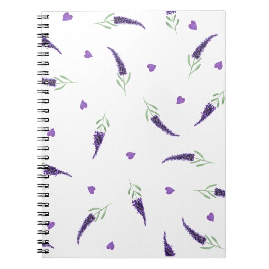 Cute Provence waterverf lavender Hear Notitieboek (Voorkant)