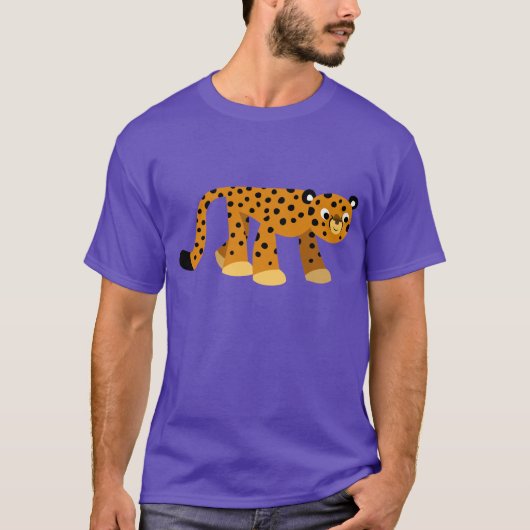 Cute Prowling Cartoon Cheetah T-Shirt (Voorkant)