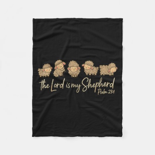 Cute Psalm 23_1 Sheep The Lord Is My Shepherd  Fleece Deken (Voorkant)