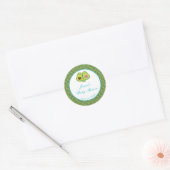 Cute Pset Avocado Blue Baby shower Ronde Sticker (Envelop)