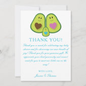 Cute Pset Avocado Boy Baby shower Hartelijk dank Bedankkaart (Voorkant)