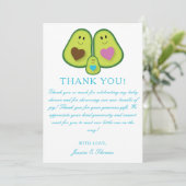 Cute Pset Avocado Boy Baby shower Hartelijk dank Bedankkaart (Staand voorkant)