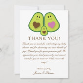 Cute Pset Avocado Gender Neutrale Baby shower Bedankkaart (Voorkant)