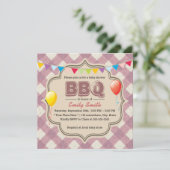 Cute Pset Baby shower BBQ Party-uitnodigingen Kaart (Staand voorkant)