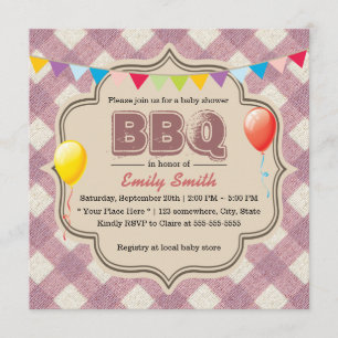 Cute Pset Baby shower BBQ Party-uitnodigingen Kaart