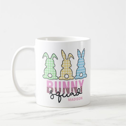 Cute Pset Bunny Squad Rabbit Persoonlijk Koffiemok (Links)