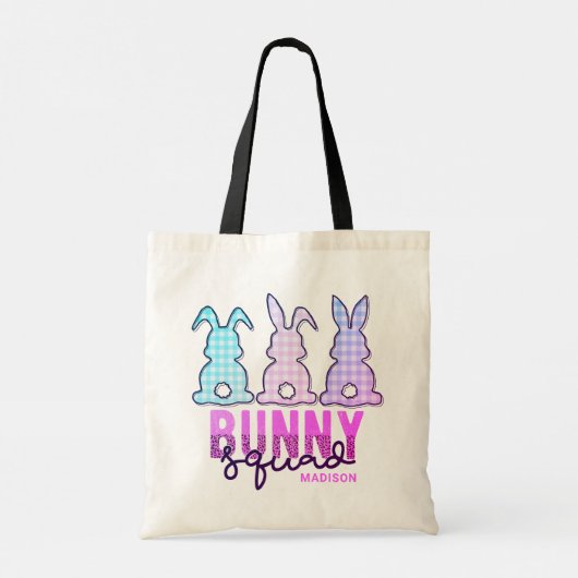 Cute Pset Bunny Squad Rabbit Persoonlijk Tote Bag (Achterkant)