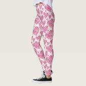Cute Pset Hearts Pattern met Faux Gold Glitter Leggings (Links)