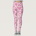 Cute Pset Hearts Pattern met Faux Gold Glitter Leggings<br><div class="desc">Kute en whimsical naadloos patroon van grote en kleine roze harten met faux gold folie polka dot glitter.</div>