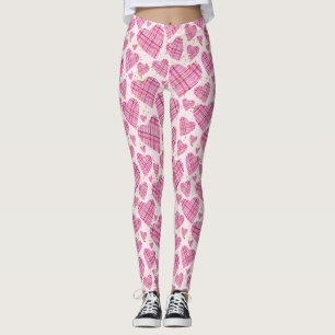 Cute Pset Hearts Pattern met Faux Gold Glitter Leggings