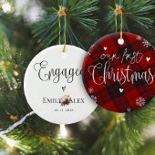 Cute Pset heeft ons eerste kerstfeest gegeven Keramisch Ornament