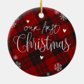 Cute Pset heeft ons eerste kerstfeest gegeven Keramisch Ornament (Achterkant)