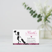 Cute Pset Maid House Cleaning Services Visitekaartje (Staand voorkant)